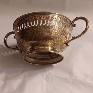 Antique G.H. French Sterling Silver Art Deco 2-Handled Bouillon Holders Set of 6